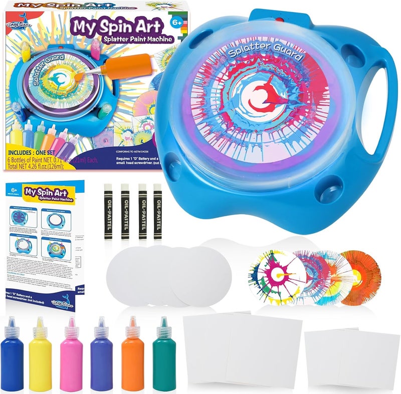 Wings Giant Spin Art Machine Variable Speed, Battery Operated Spinner - Paint Spinner with Splatter Guard, Washable Paint, Spin Art Kit, Stem Toys, Arts and Crafts - Image 1